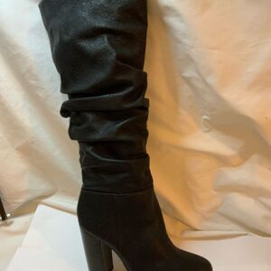 New Katy Perry Womens Oniel Leather Pointed Toe Knee High 4” Fashion Boots 8/38